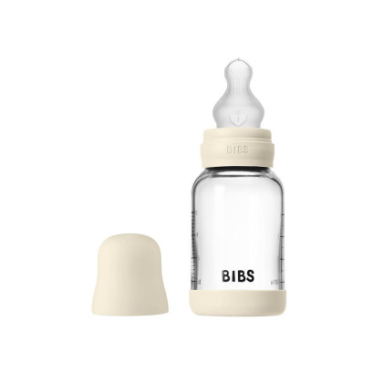 Sklenená fľaša proti kolike so silikónovým cumlíkom 120 ml BIBS