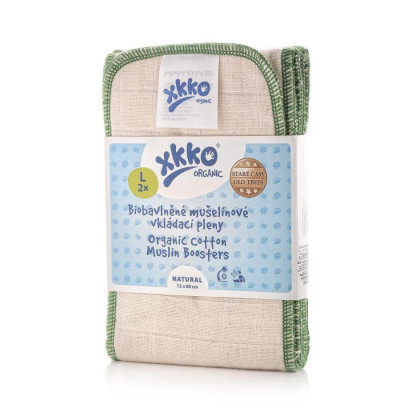 Vkladacie plienky XKKO Organic Staré časy - Natural Veľkosť L (2ks)