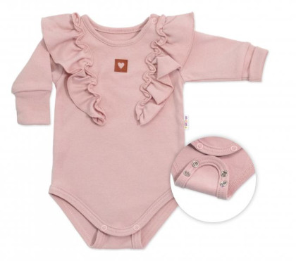 Rastúce body Nature s dlhým rukávom a volániky staroružovej Baby Nellys