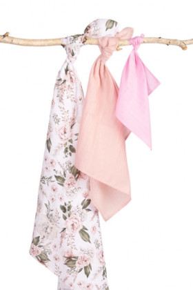 Mušelínové plienky 3 ks sada rôznych veľkostí Sensillo