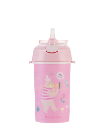 Hrnček so silikónovou slamkou a popruhom 450 ml Music Fest KikkaBoo