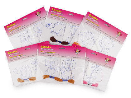 Detské vyšívanie s predtlačeným motívom 2 ks