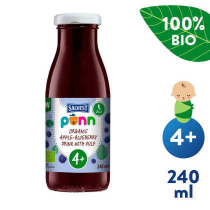 Salvest Ponn BIO Čučoriedková šťava s jablkom a dužinou (240 ml)