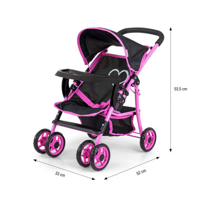 Detský športový kočík pre bábiky Kate Prestige Black Milly Mally