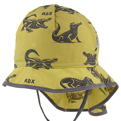 Letný klobúk viazací s plachetkou krokodílmi zelený