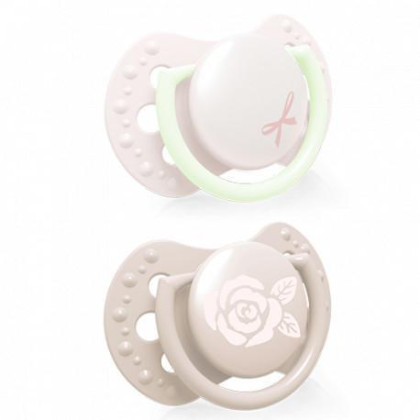 Cumlík silikónový dynamický LOVI Baby Shower 0-2 m 2 ks