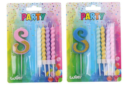 Párty sviečka + 4 ks sviečok