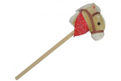 Kôň na tyči plyšový 80 cm so zvukom na batérie
