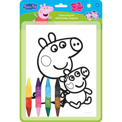 Omaľovánkový set s obojstrannými voskovkami Prasiatko Peppa