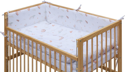 Detská postieľka s kompletnou výbavou 120 x 60 cm Monta Scarlett