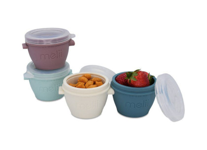 Silikónové kelímky na potraviny Snap&Go 118 ml - 4ks Luxe pastelové Melii