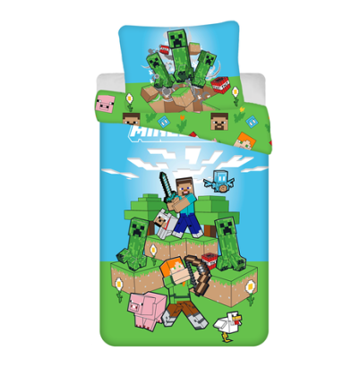 Obliečky Minecraft Outdoor Mobs 140 x 200, 70 x 90 cm Jerry Fabrics