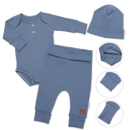 Rebrovaná rastúca súprava 3D Baby Boy Jeans