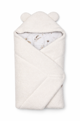 Oteplená zavinovacia deka s kapucňou bavlna 90 x 90 cm Baby Nellys
