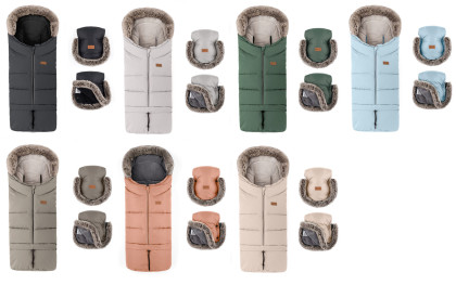 Set zimný fusak Arctic 4v1 + rukavice na kočík Furry Petite & Mars