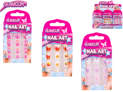 Súprava nalepovacích nechtov 12 ks Glamour