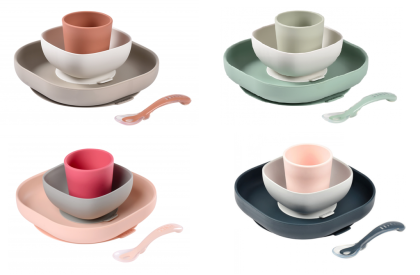 Jedálenská sada silikónová 4-dielna Beaba