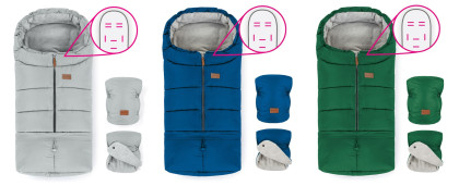 Zimný set fusak Jibot horizontal 3v1 + rukavice na kočík Jasie Petite & Mars