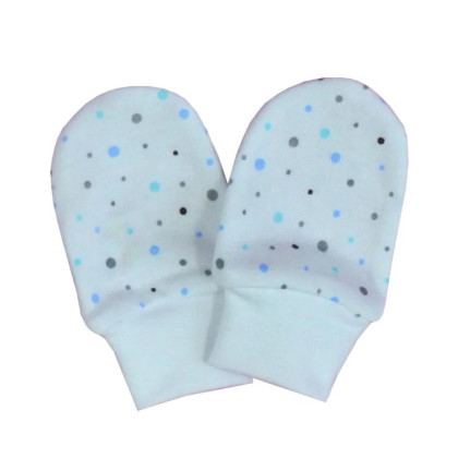 Rukavice bavlna potlač jemný bodka modrý