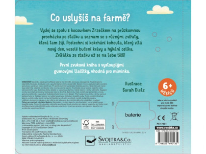 Čo počuješ na farme? Prvé zvuky pre bábätko Sarah Dietz