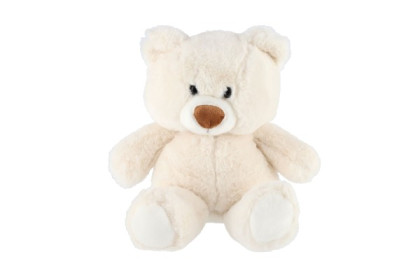 Sediaci plyšový medveď 35 cm biely