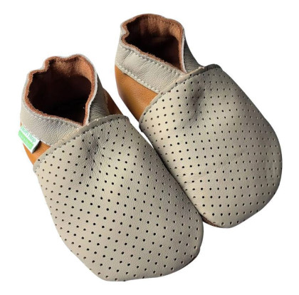 Kožené capáčky dierované Barefoot Vel. XXL (2-3 roky) Hopi Hop