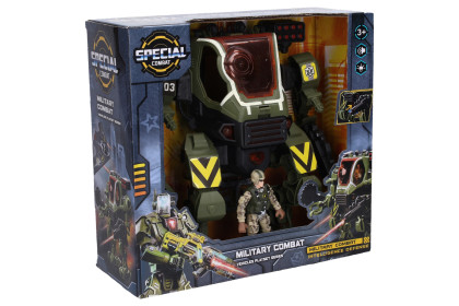 Robot bojový mecha vojenský s efektmi set 26 cm