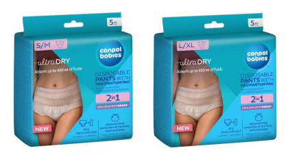 Jednorazové popôrodné nohavičky s vložkou 2 v 1, 5 ks Canpol babies