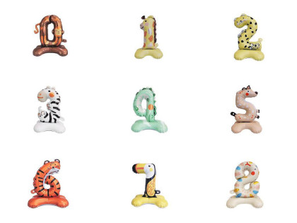 Narodeninové nafukovacie číslice stojace zvieratká