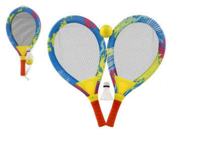 Plážová sada pálky 2 ks s loptičkou a košíčkom farebné