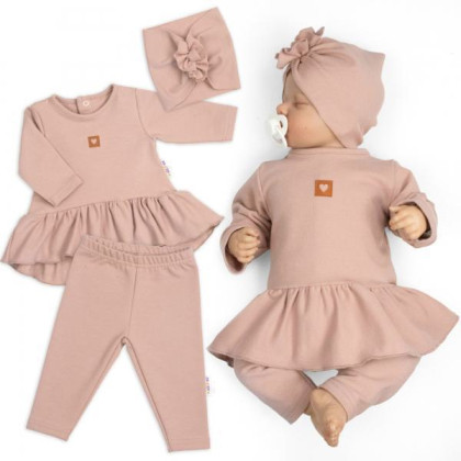 Luxusná bavlnená sada 3D Nature Púdrovo Ružová