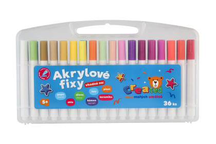 Akrylové fixky 36 ks created v krabičke