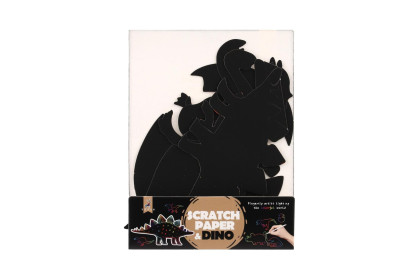 Škrabací obrázok, výrez dúhový dinosaurus 9 ks