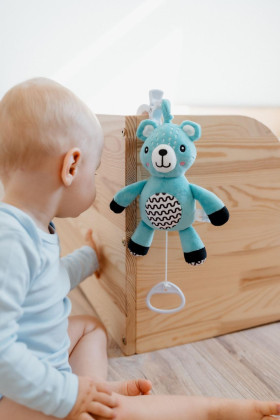 Naťahovací hrací strojček plyš 30 cm záves na postieľku/kočík Babyted