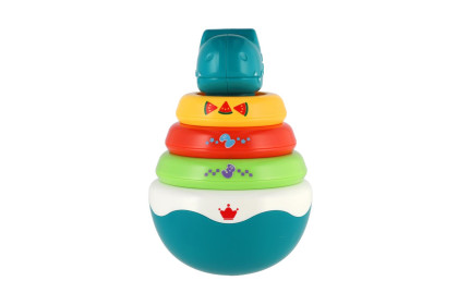 Roly Poly dinosaurus skladačka pyramída s krúžkami so zvukom 16 cm