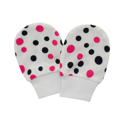 Rukavice bavlna potlač bodka ružová Esito