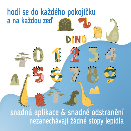 Nástenné samolepky do detskej izby, Dino Numbers Sipo