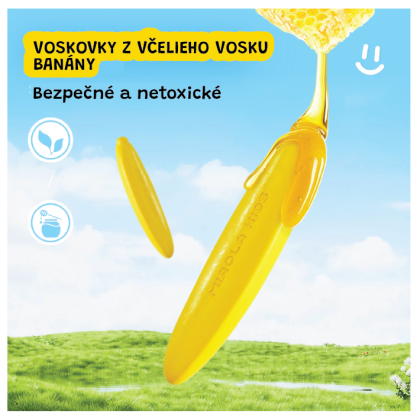 Prvé voskovky zo včelieho vosku Banány 12 ks Jarmelo