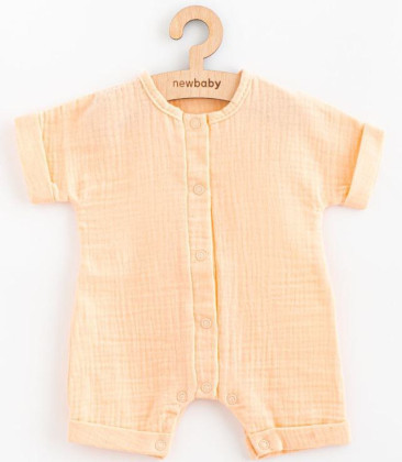 Dojčenský letný mušelínový overal New Baby Leny peach