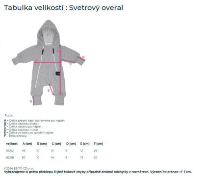 Overal pre bábätko rastúci svetrový Powder pink Esito
