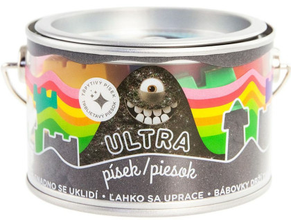 Ultra piesok s glitrami 200 g - čierny