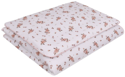Detské obliečky do postieľky 100 x 135 cm bavlnený satén Ružové kvety Infantilo