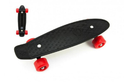 Skateboard - pennyboard 43cm, nosnosť 60kg plastovej osi, čierna, červená kolesá