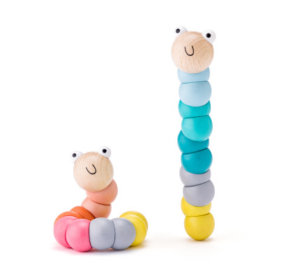 Červ/húsenica kĺbový drevo 16 cm