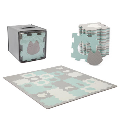 Podložka penová puzzle Luno Shapes KINDERKRAFT SELECT 185 x 165 cm Mint, 30 ks, Premium