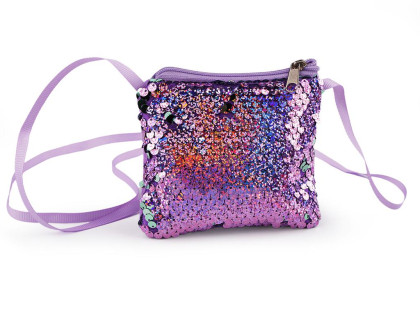 Dievčenská kabelka / puzdro na krk s flitrami 11x10 cm