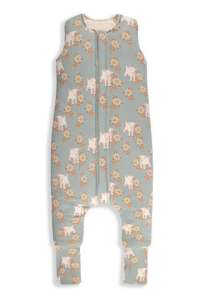 Celoročný spací vak s nohavicami Vintage Animals Sleepee Sky Blue/Cream