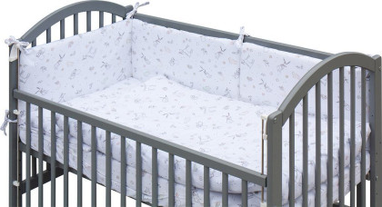 Detská postieľka s kompletnou výbavou 120 x 60 cm šedá - Luka Scarlett