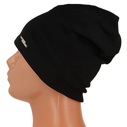 Dievčenská spadnutá čiapka s otvorom na cop čierna RDX