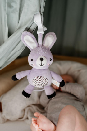 Naťahovací hrací strojček plyš 30 cm záves na postieľku/kočík Babyted